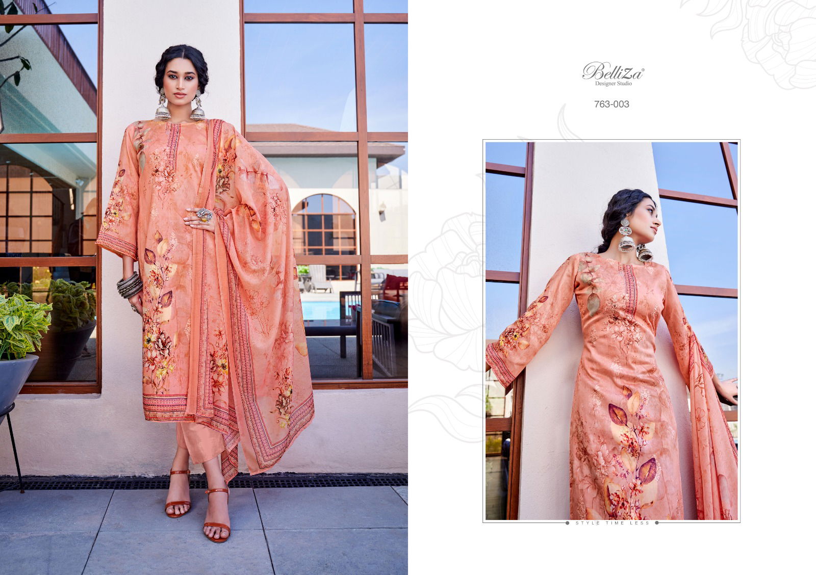 Autograph By Belliza 763-001 To 763-008 Cotton Dress Material Catalog